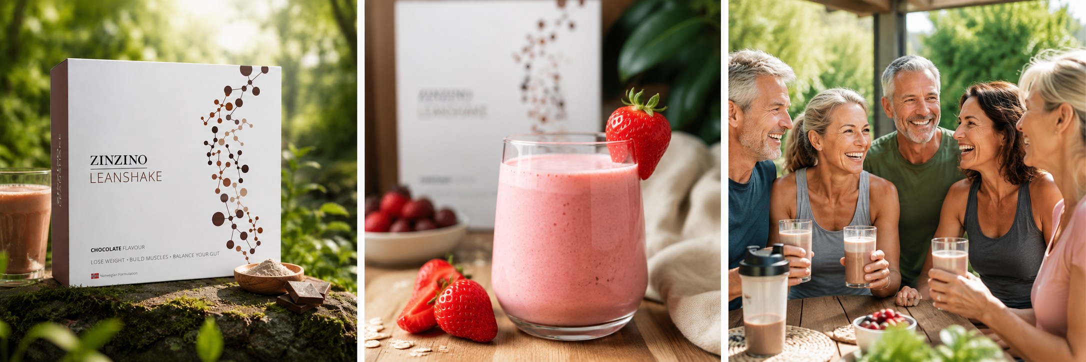 Shake chocolat protéiné accompagné de fruits rouges et ingrédients naturels dans une ambiance bien-être et nutrition équilibrée.